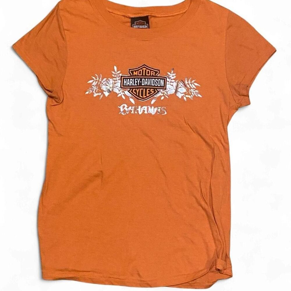 Harley-davidson Women's Orange T-shirt